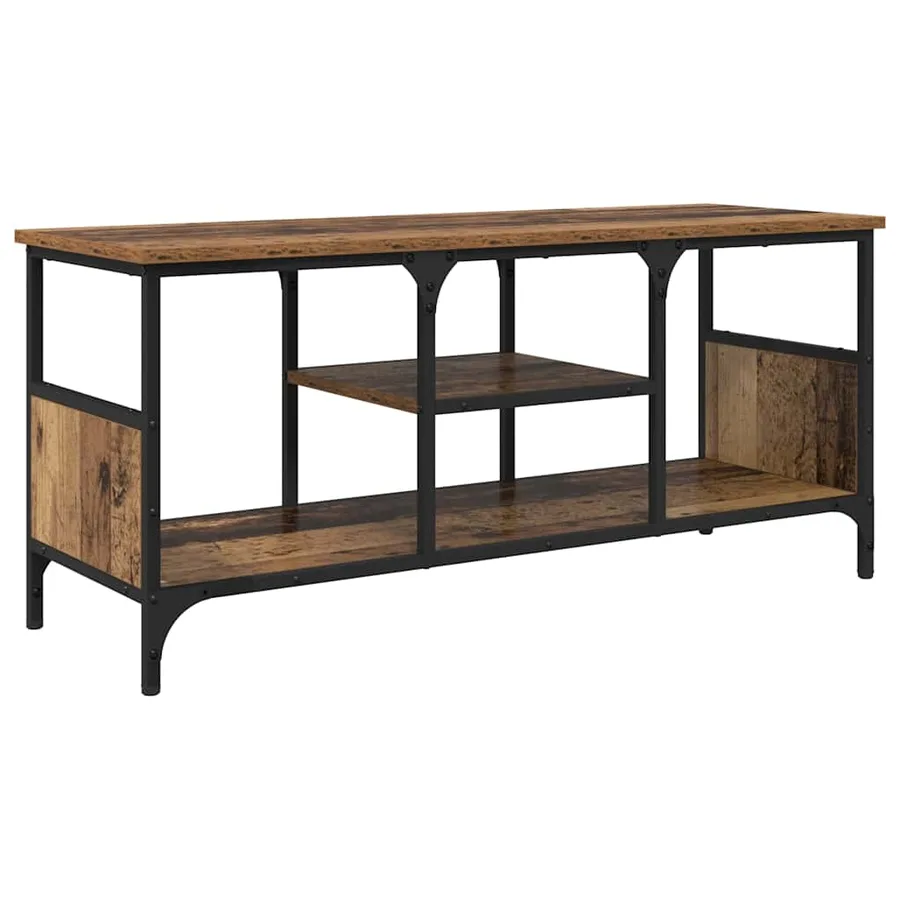 Meuble TV Bois Ancien 100 x 35 x 45 cm Bois d'ingénierie et fer - 2