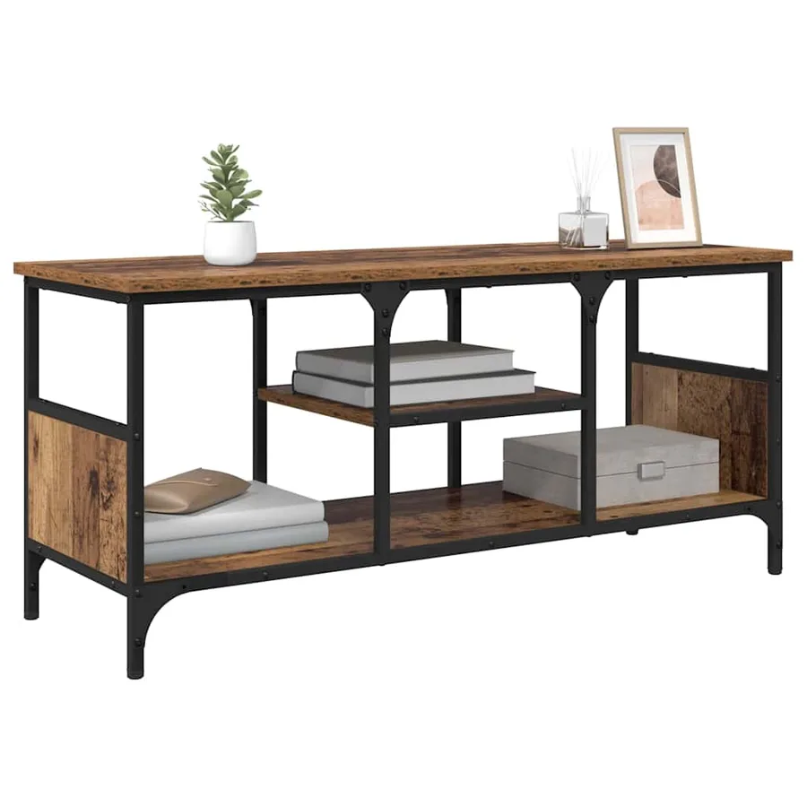 Meuble TV Bois Ancien 100 x 35 x 45 cm Bois d'ingénierie et fer - 3
