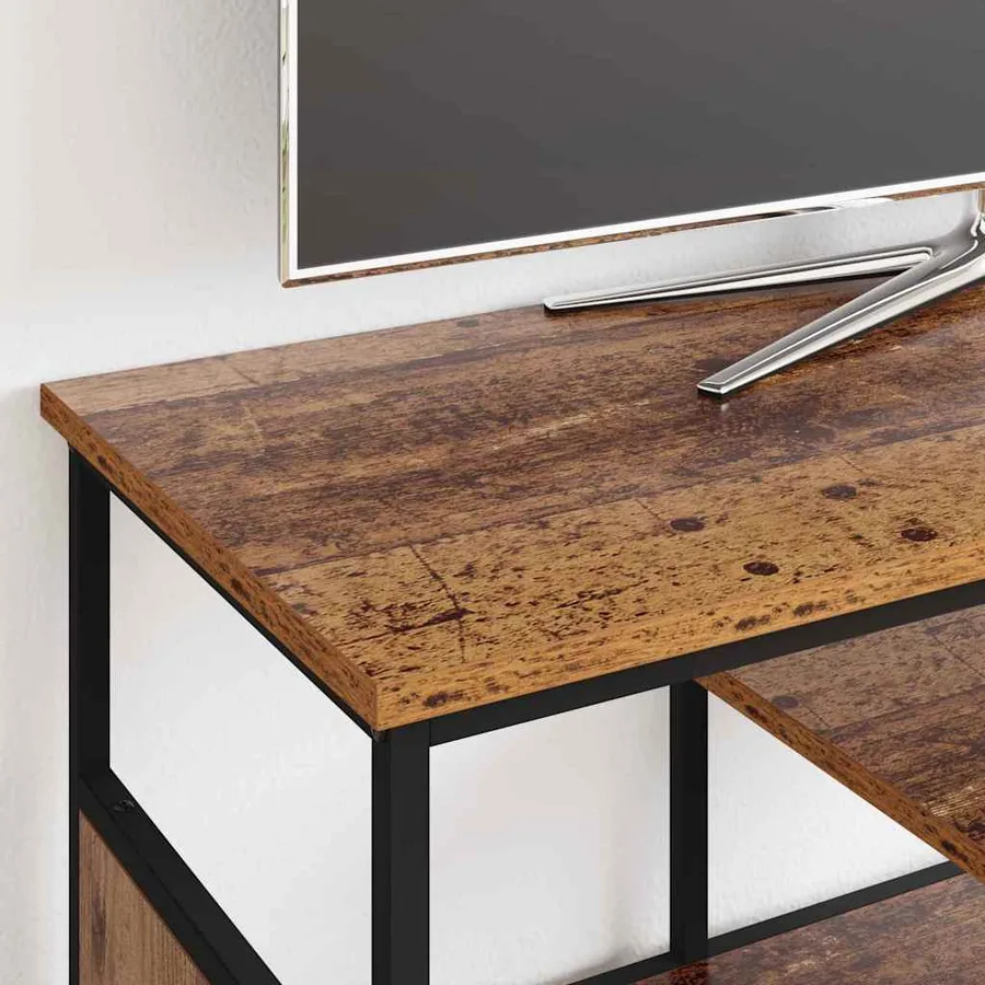 Meuble TV Bois Ancien 100 x 35 x 45 cm Bois d'ingénierie et fer - 4