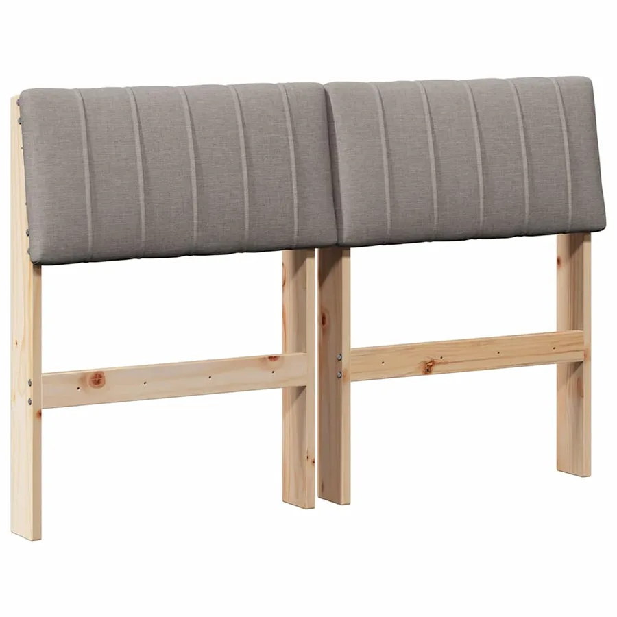 Tête de lit capitonnée Taupe 120 cm Pin massif - 2