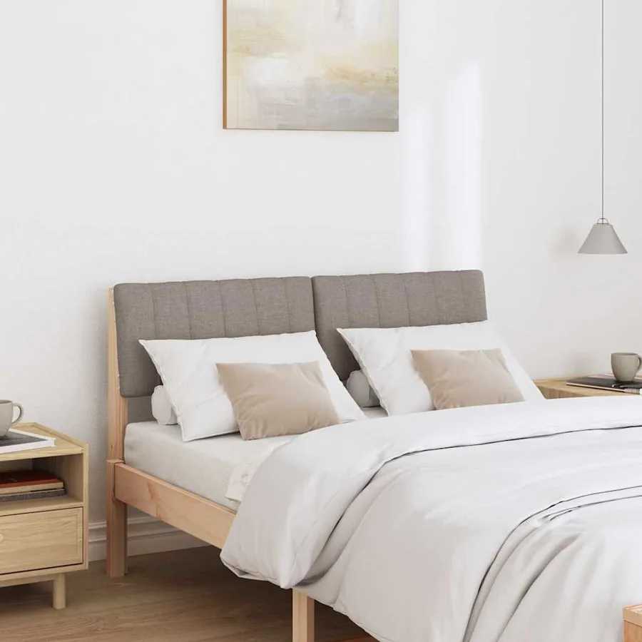 Tête de lit capitonnée Taupe 120 cm Pin massif - 3