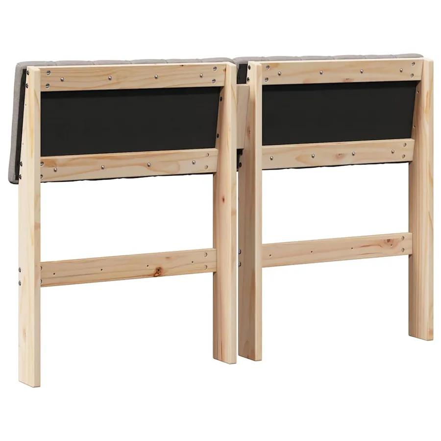 Tête de lit capitonnée Taupe 120 cm Pin massif - 6