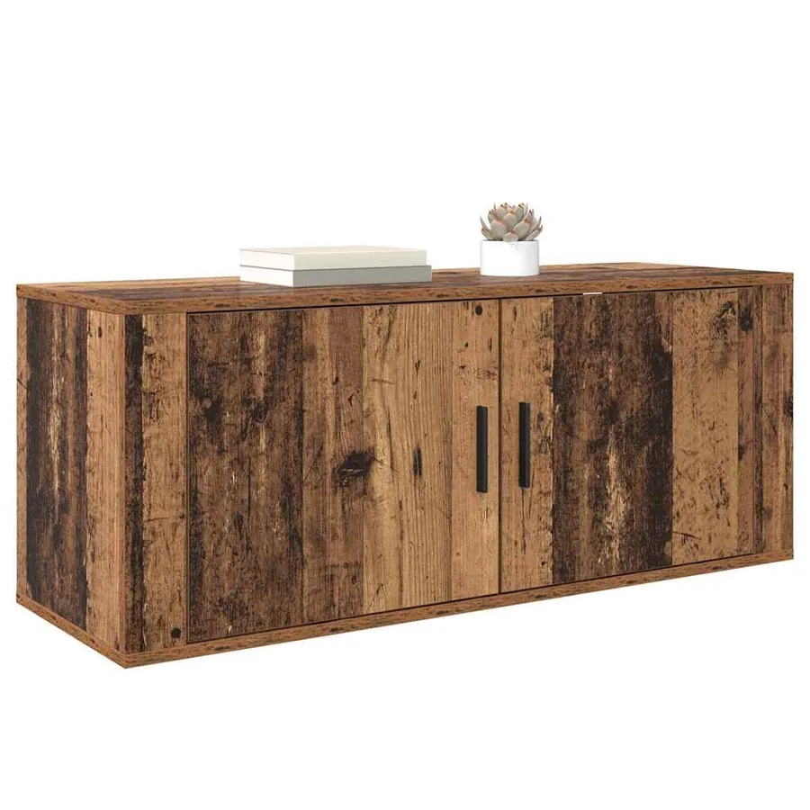 Meuble TV mural Montage mural Bois Ancien 100 x 34,5 x 40 cm - 3