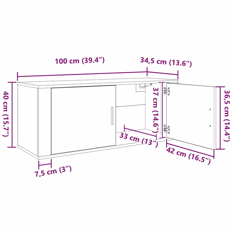 Ensemble de meuble TV mural 3 pcs Bois Ancien Bois d'ingénierie - 11