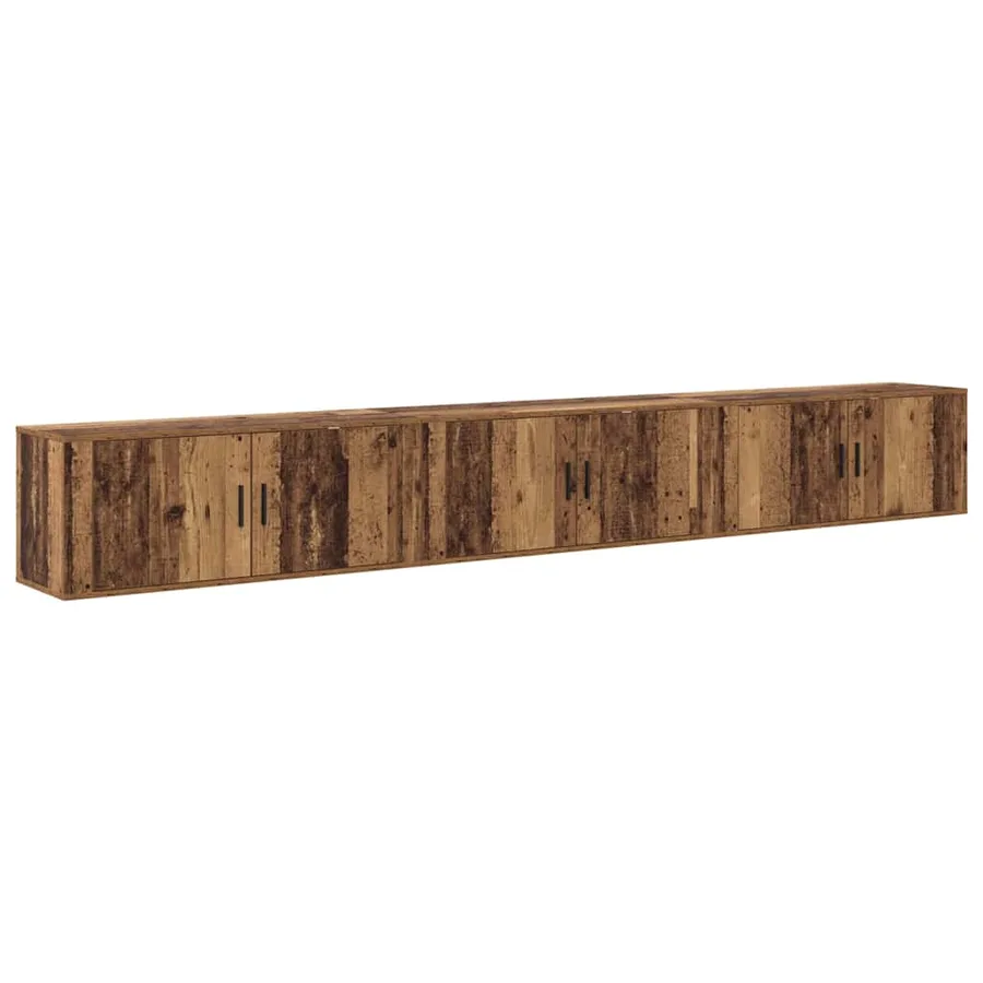 Ensemble de meuble TV mural 3 pcs Bois Ancien Bois d'ingénierie - 7