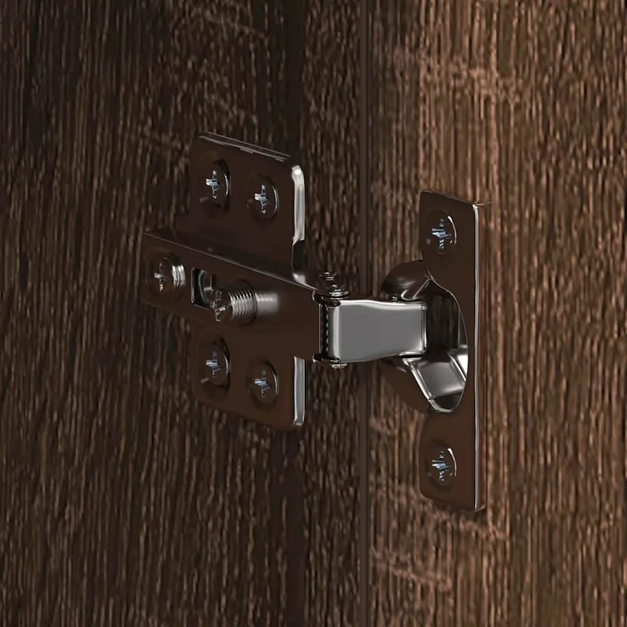 Amoire de salle de bain avec miroir avec porte TULUM Chêne brun - 8