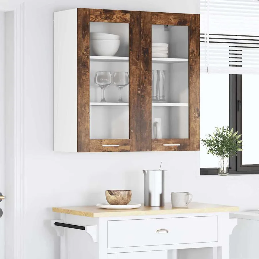 Armoire suspendue Chêne fumé 80 x 31 x 80 cm Bois d'ingénierie - 4