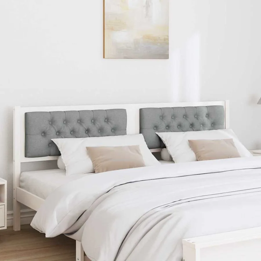 Tête de lit Autre Blanc et gris clair 160 cm Bois massif en pin - 3