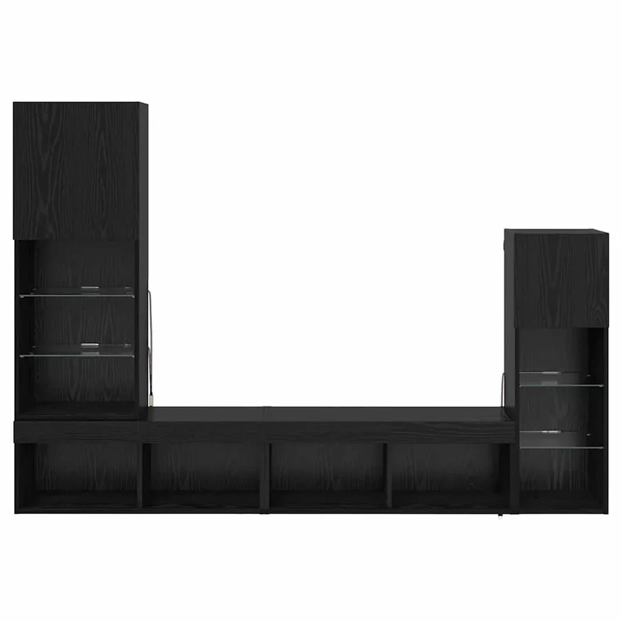 Meubles TV muraux 4 pcs Chêne noir Bois d'ingénierie - 10
