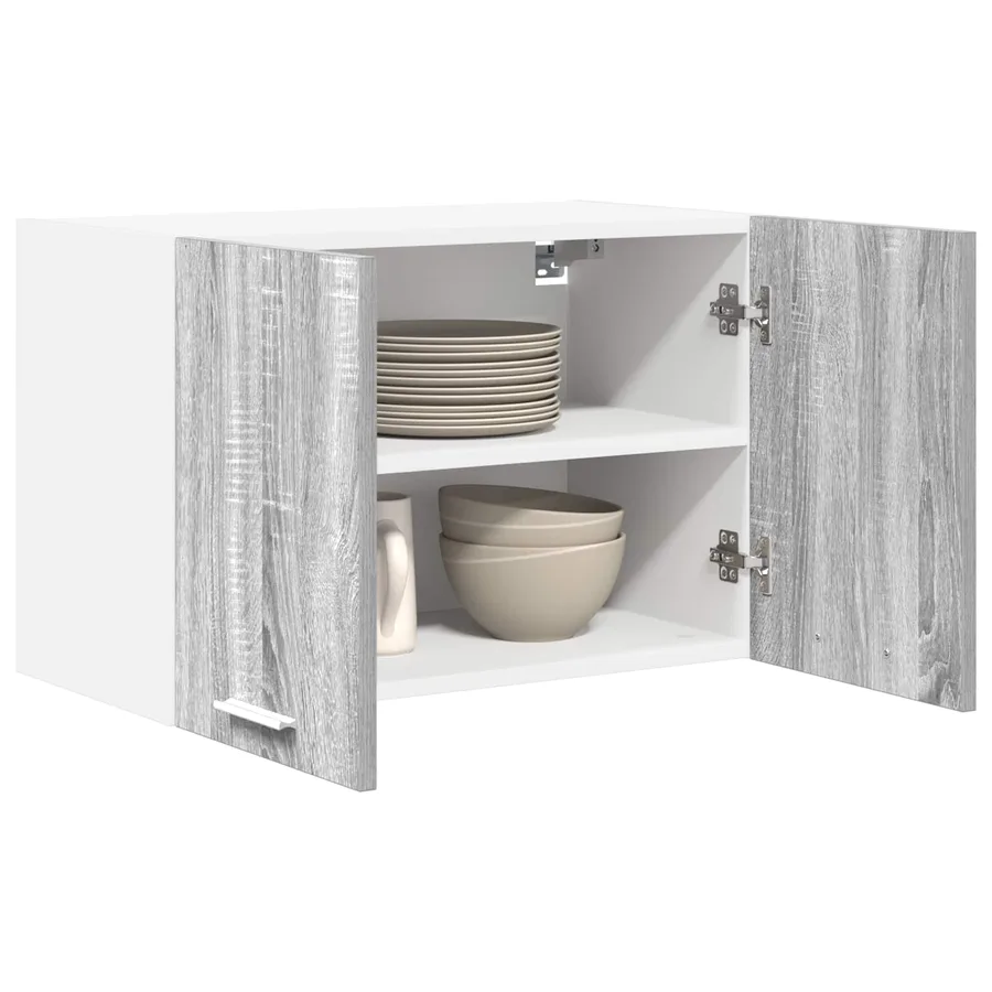 Armoire suspendue 2 pcs Gris Sonoma et Blanc 60 x 31 x 40 cm - 3