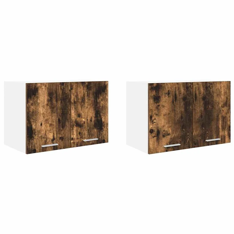 Armoire suspendue 2 pcs Chêne fumé et Blanc 60 x 31 x 40 cm - 2