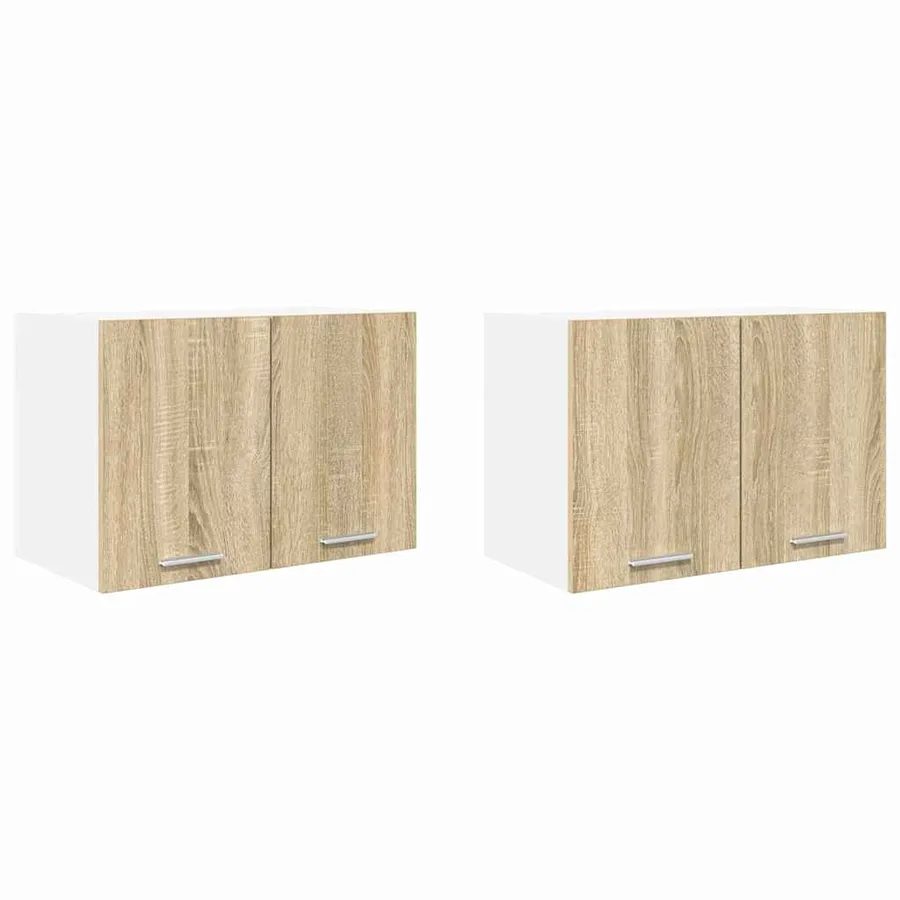 Armoire suspendue 2 pcs Chêne Sonoma et Blanc 60 x 31 x 40 cm - 2