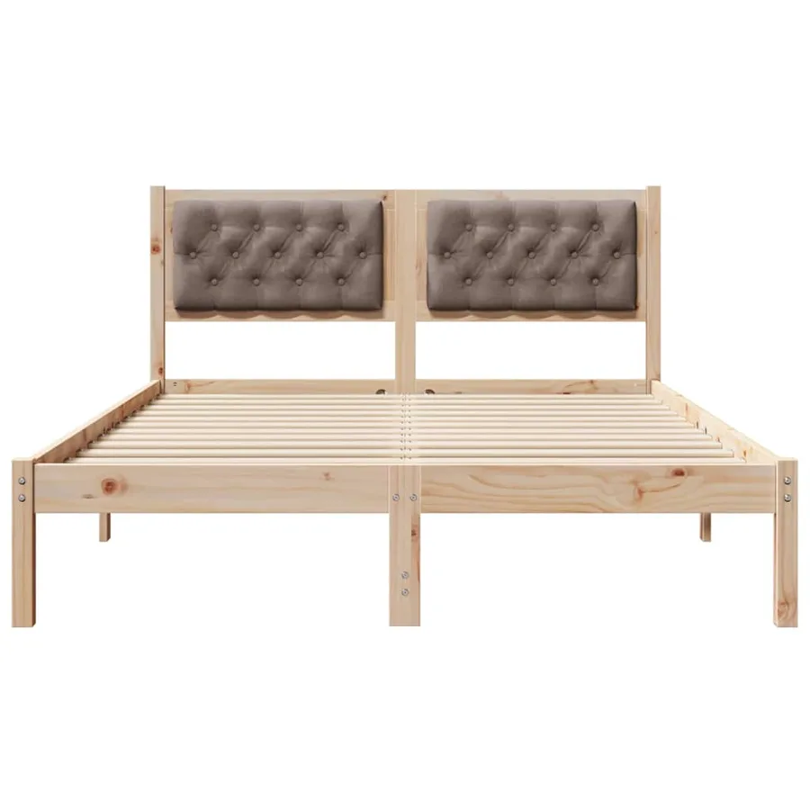 Cadre de lit avec tête de lit Taupe 150 x 200 cm Pin massif - 5