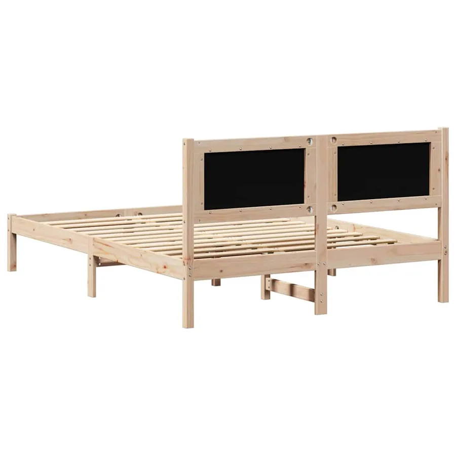 Cadre de lit avec tête de lit Taupe 150 x 200 cm Pin massif - 7