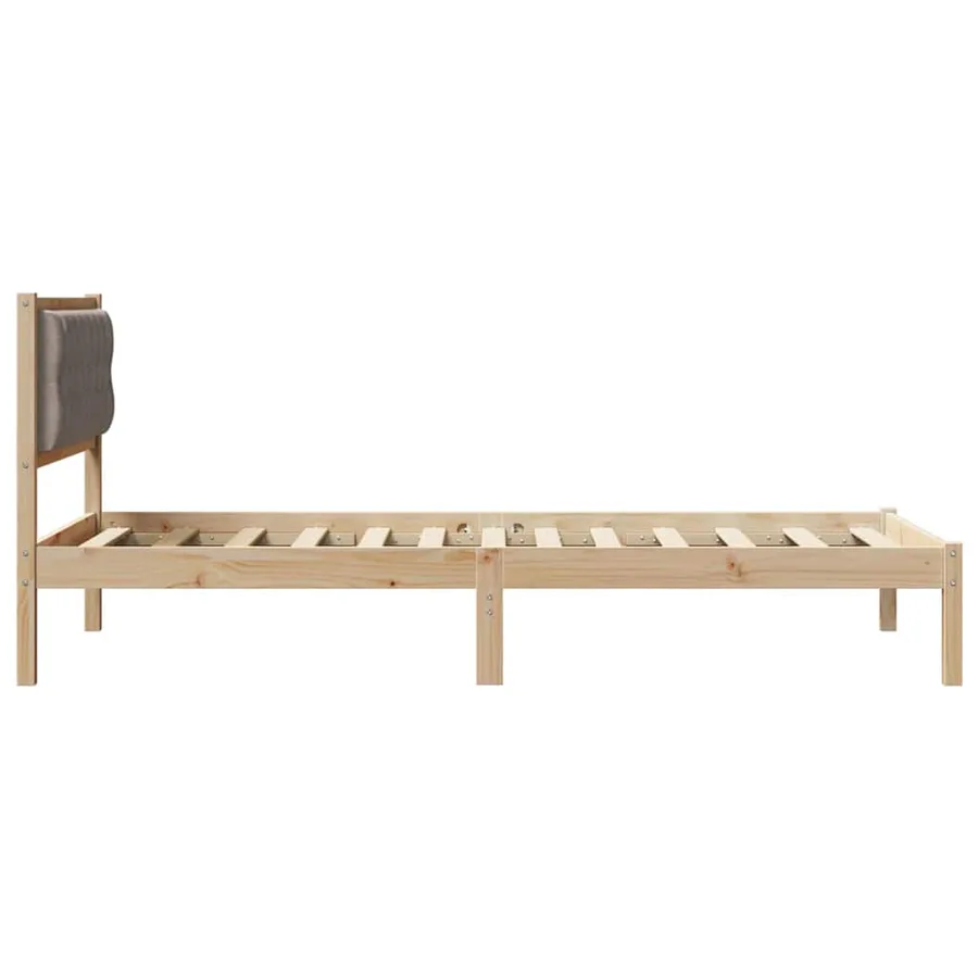 Cadre de lit avec tête de lit Taupe 100 x 200 cm Pin massif - 6