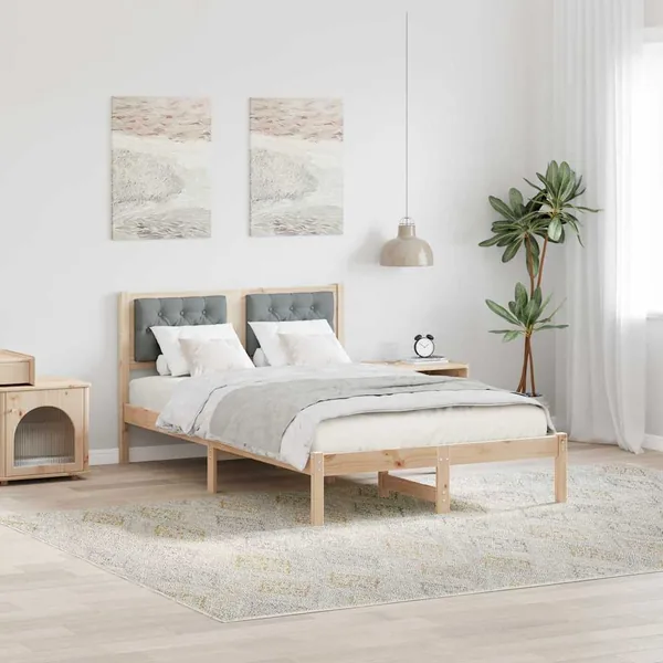 Cadre de lit Gris clair 120 x 200 cm Pin massif