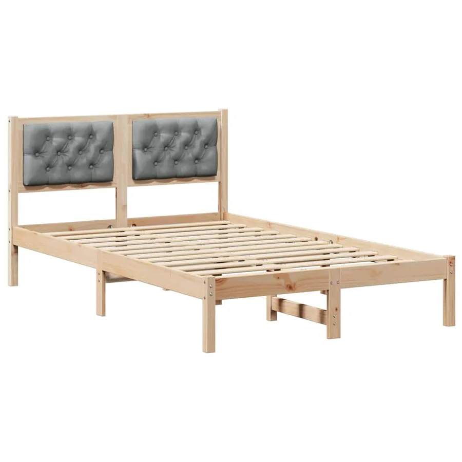 Cadre de lit Gris clair 120 x 200 cm Pin massif - 2