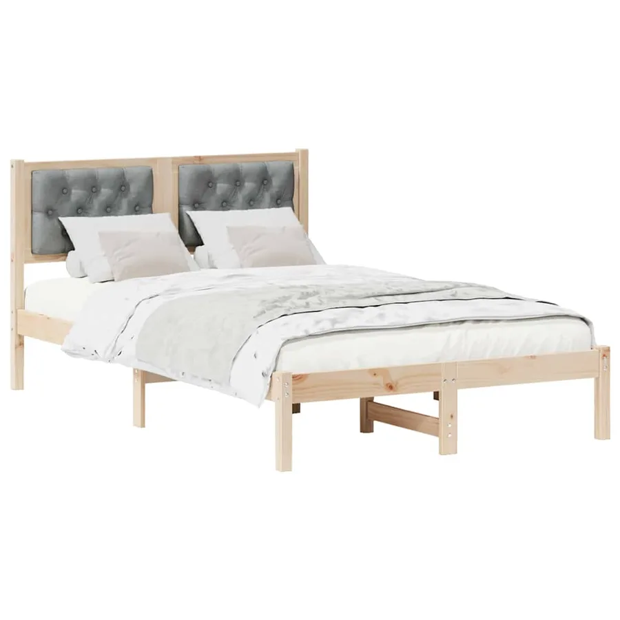 Cadre de lit Gris clair 120 x 200 cm Pin massif - 3
