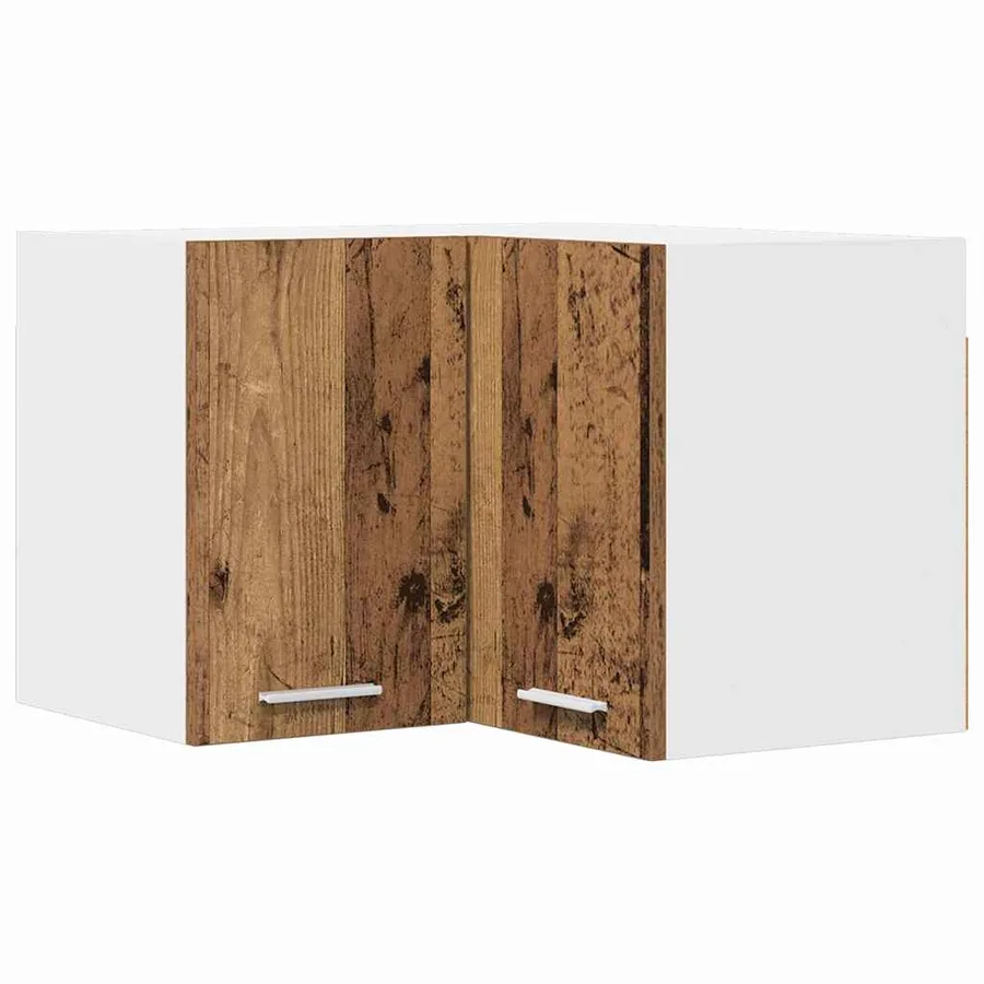 Armoire suspendue Bois ancien et Blanc 57 x 57 x 40 cm - 2