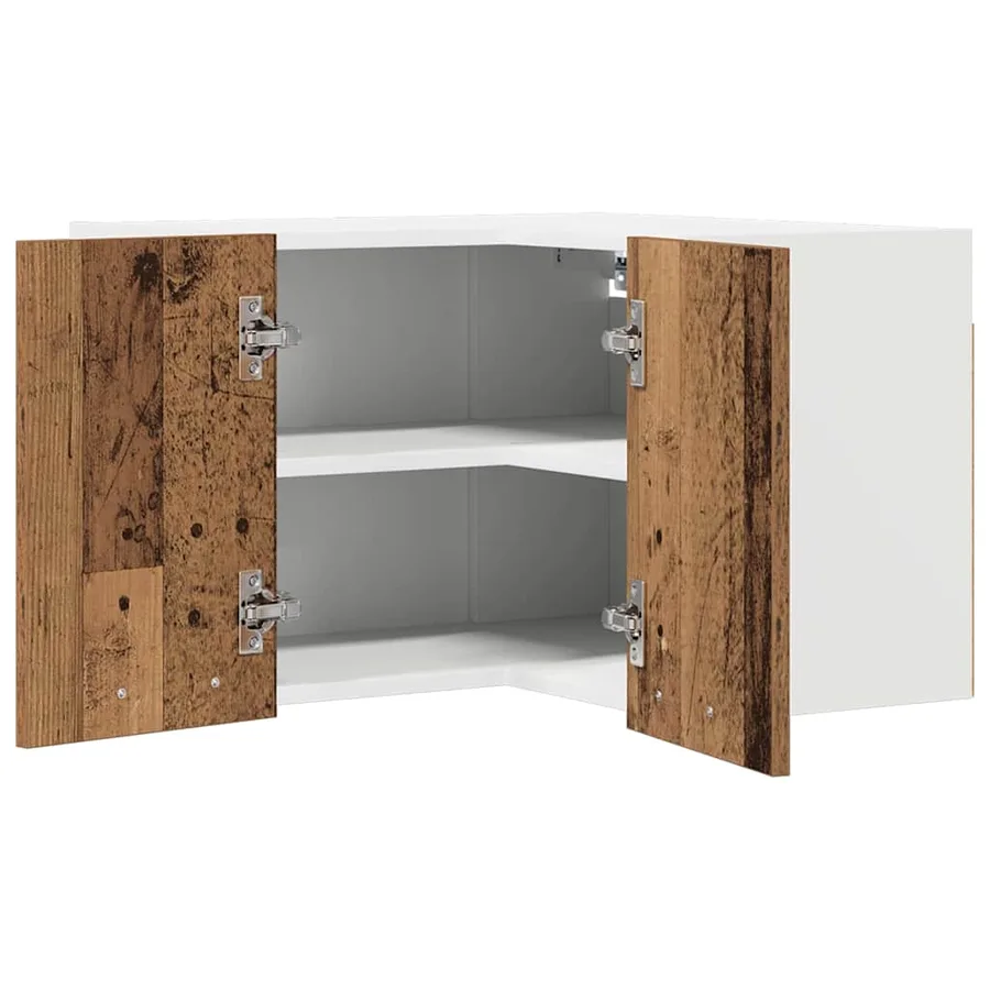 Armoire suspendue Bois ancien et Blanc 57 x 57 x 40 cm - 5