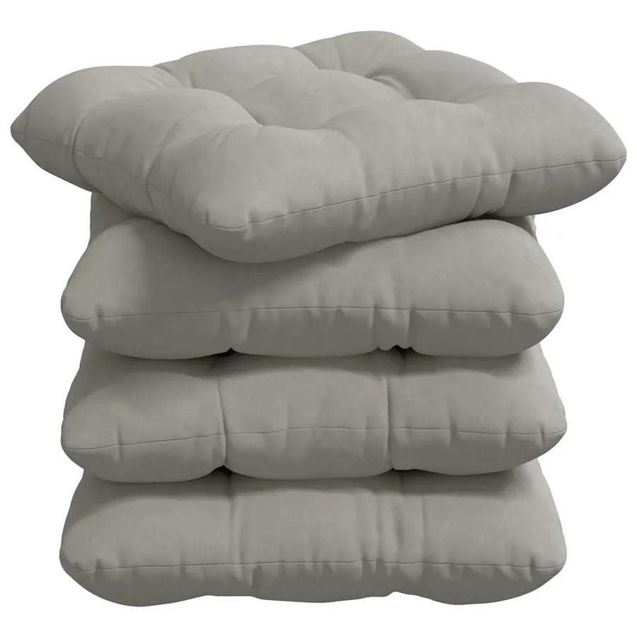 Coussins de siège 4 pcs Gris clair 40 x 40 cm - 2