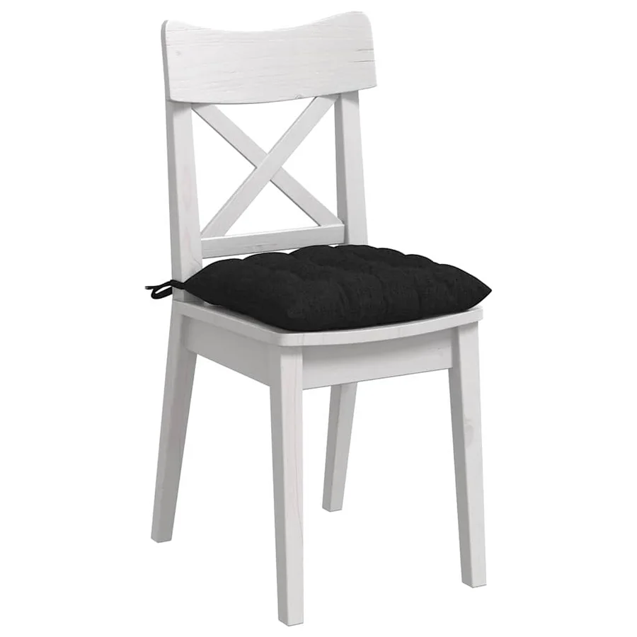 Coussins de siège 4 pcs Noir 40 x 40 x 6 cm tissu - 3