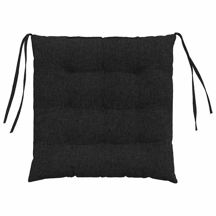 Coussins de siège 4 pcs Noir 40 x 40 x 6 cm tissu - 7