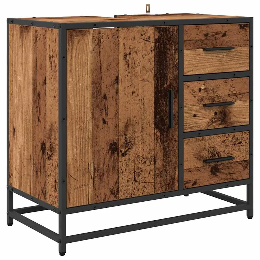 Ensemble de mobilier de salle de bain 2 pcs Bois Ancien - 6