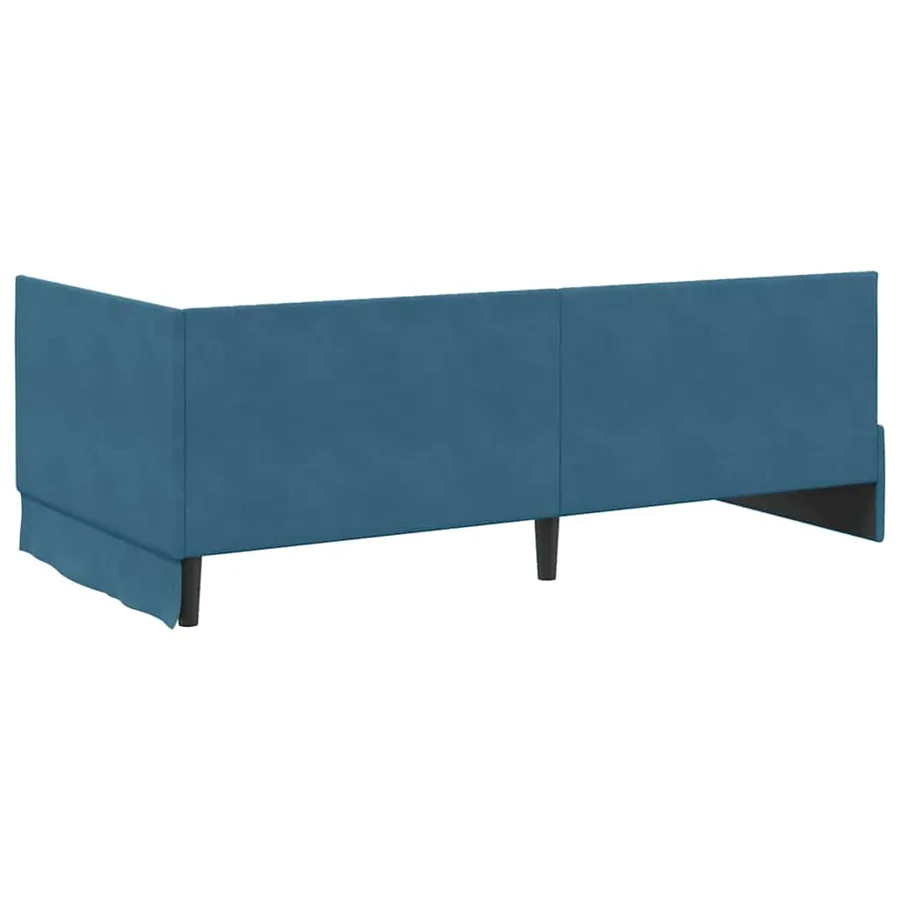 Cadre de lit d'angle avec matelas 2 pcs Bleu Velours - 9