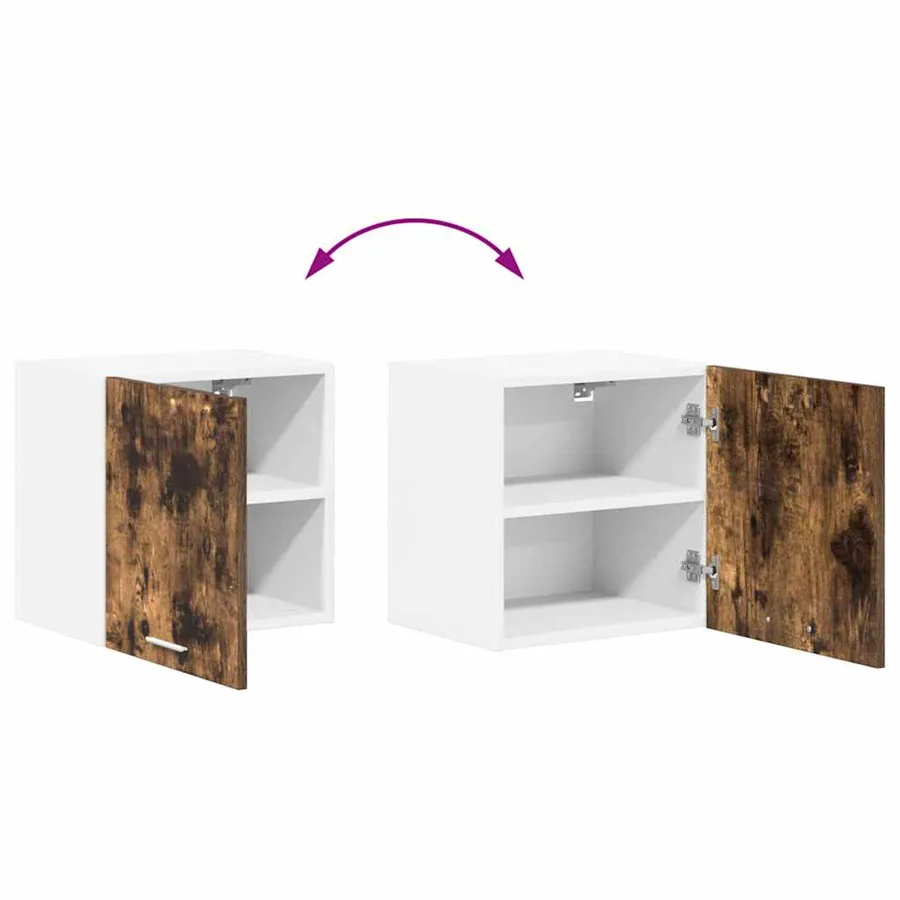 Armoire suspendue Chêne fumé et Blanc 40 x 31 x 40 cm - 11