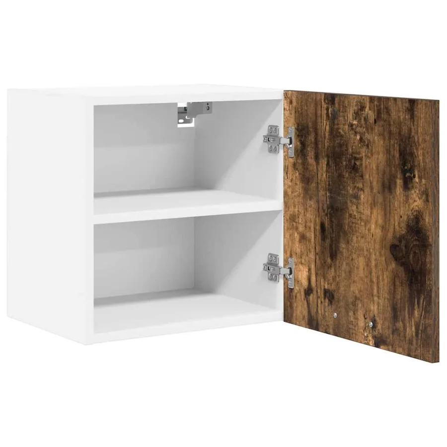 Armoire suspendue Chêne fumé et Blanc 40 x 31 x 40 cm - 5