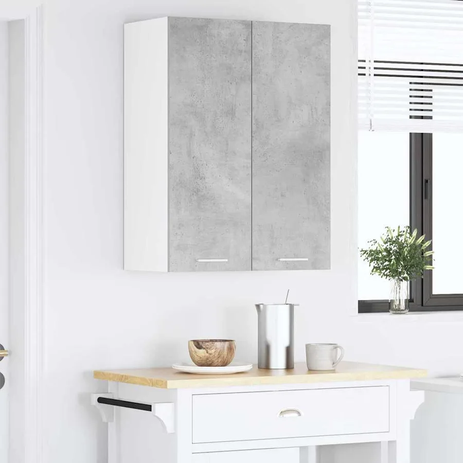 Armoire suspendue Gris béton 60 x 31 x 80 cm Bois d'ingénierie - 4