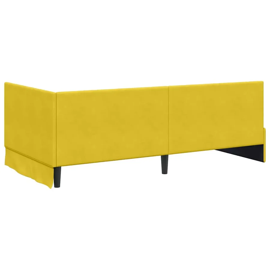 Cadre de lit d'angle Jaune 90 cm x 190 cm Velours - 7