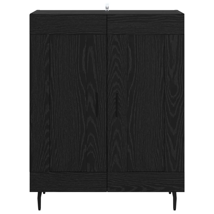 Buffet Chêne noir 69,5 x 34 x 90 cm Bois d'ingénierie et fer - 6