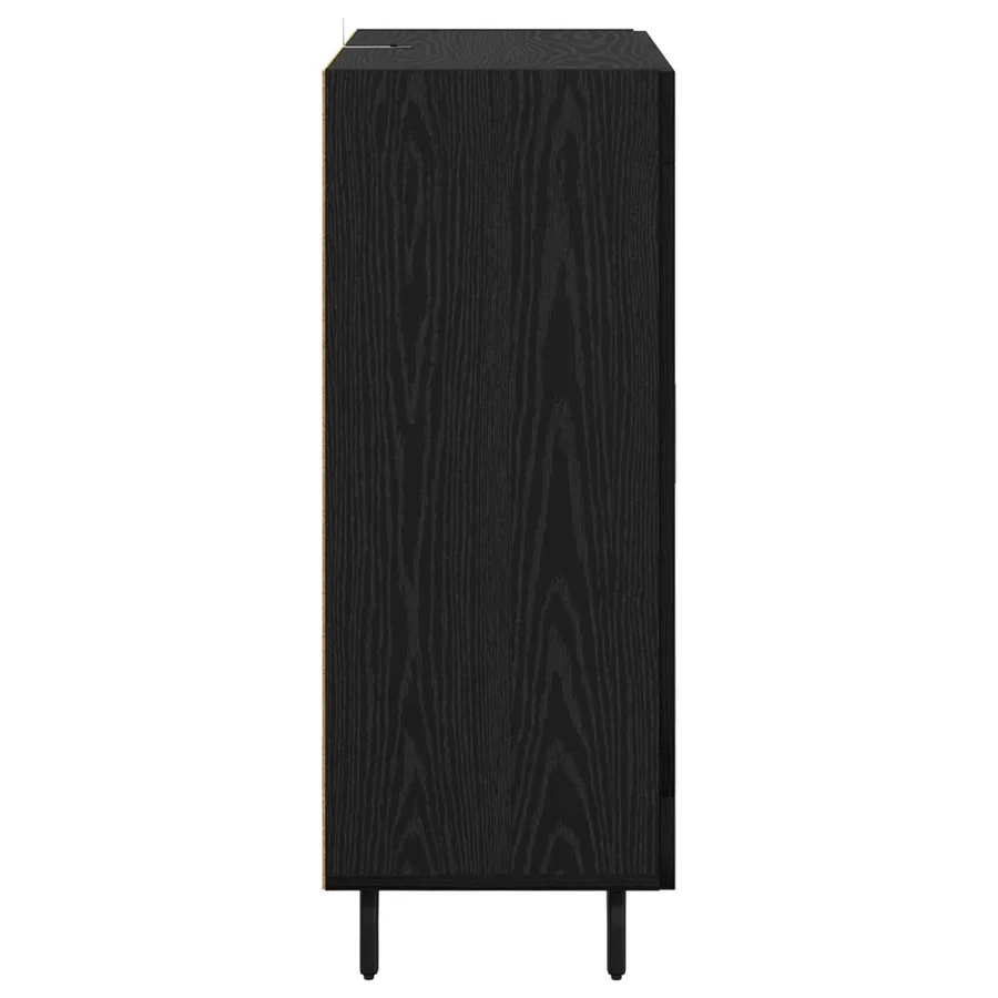 Buffet Chêne noir 69,5 x 34 x 90 cm Bois d'ingénierie et fer - 7