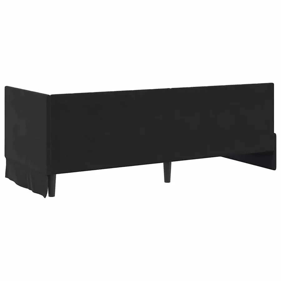 Cadre de lit d'angle Noir 80 cm x 200 cm Velours - 7