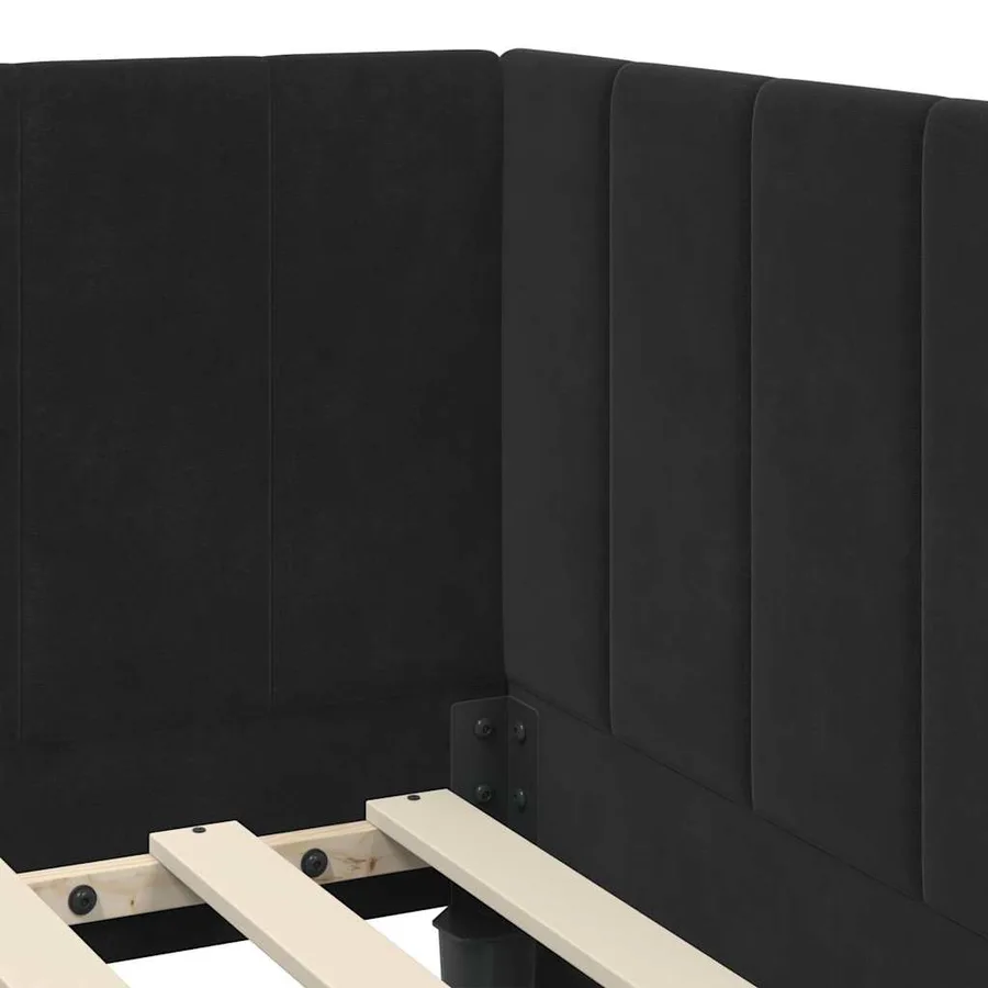 Cadre de lit d'angle avec matelas 2 pcs Noir Velours - 10