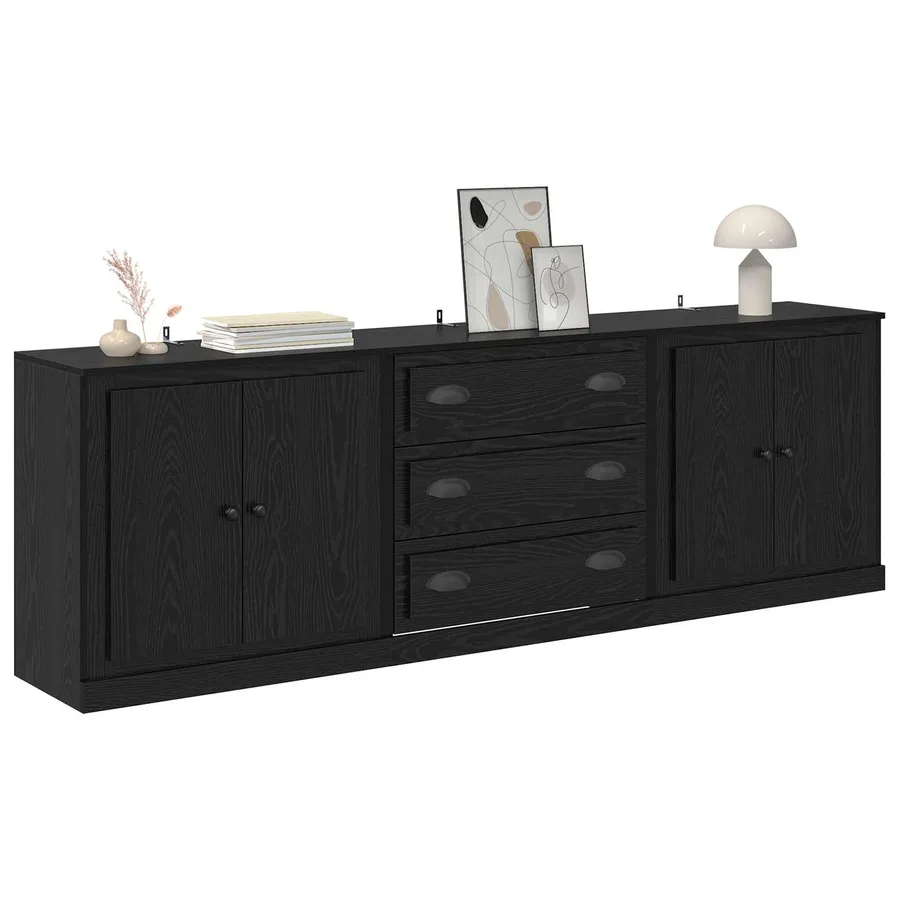 Buffets 3 pcs Chêne noir 210 x 35,5 x 67,5 cm Bois d'ingénierie - 3