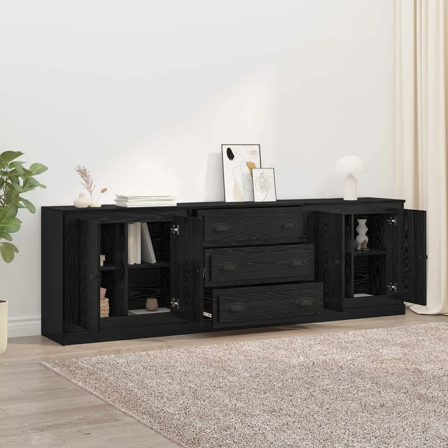 Buffets 3 pcs Chêne noir 210 x 35,5 x 67,5 cm Bois d'ingénierie - 4