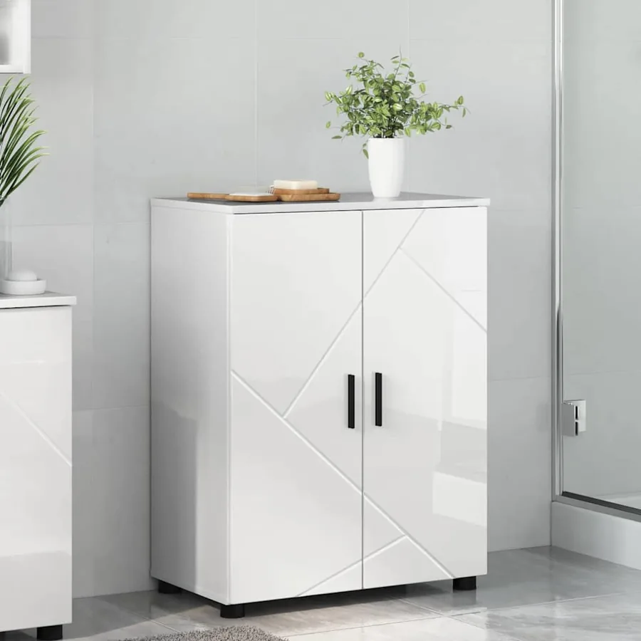 Cabinet de salle de bain Blanc brillant 60 x 35 x 80 cm