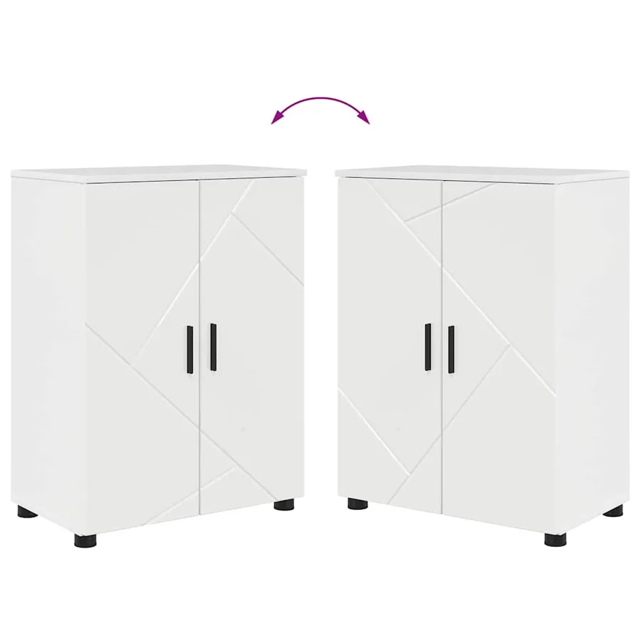 Cabinet de salle de bain Blanc brillant 60 x 35 x 80 cm - 12