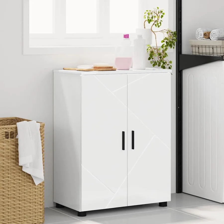 Cabinet de salle de bain Blanc brillant 60 x 35 x 80 cm - 4