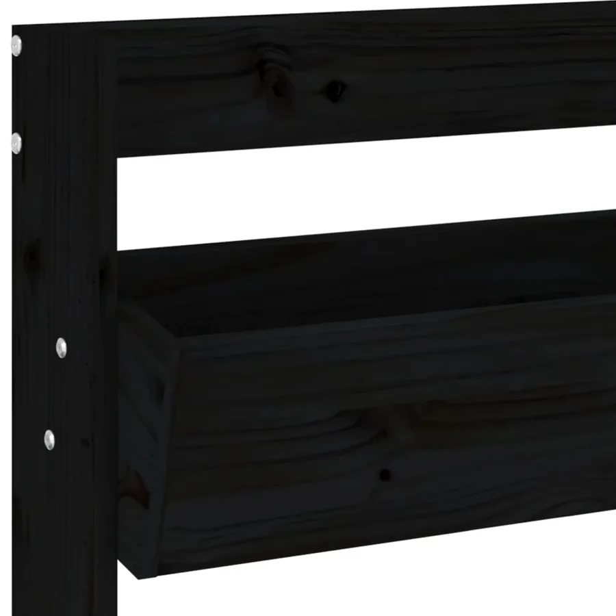 Jardinière murale 3 niveaux 60x18,5x110 cm noir bois pin massif - 7