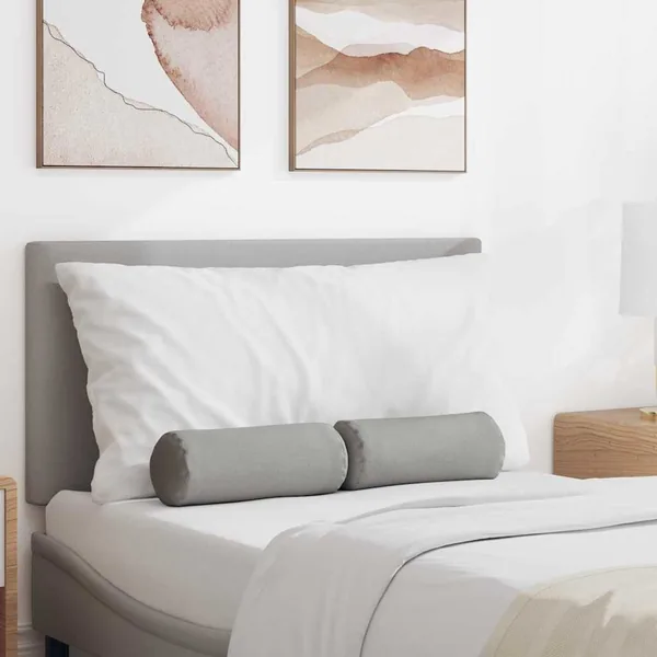 Coussins d'accent 2 pcs Gris nuage Ø 15 x 40 cm tissu
