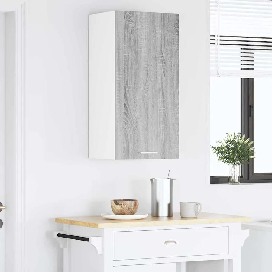 Armoire suspendue Gris Sonoma et Blanc 40 x 31 x 80 cm - 4