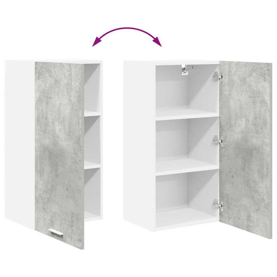 Armoire suspendue Gris béton et Blanc 40 x 31 x 80 cm - 11