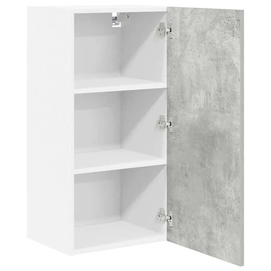 Armoire suspendue Gris béton et Blanc 40 x 31 x 80 cm - 5