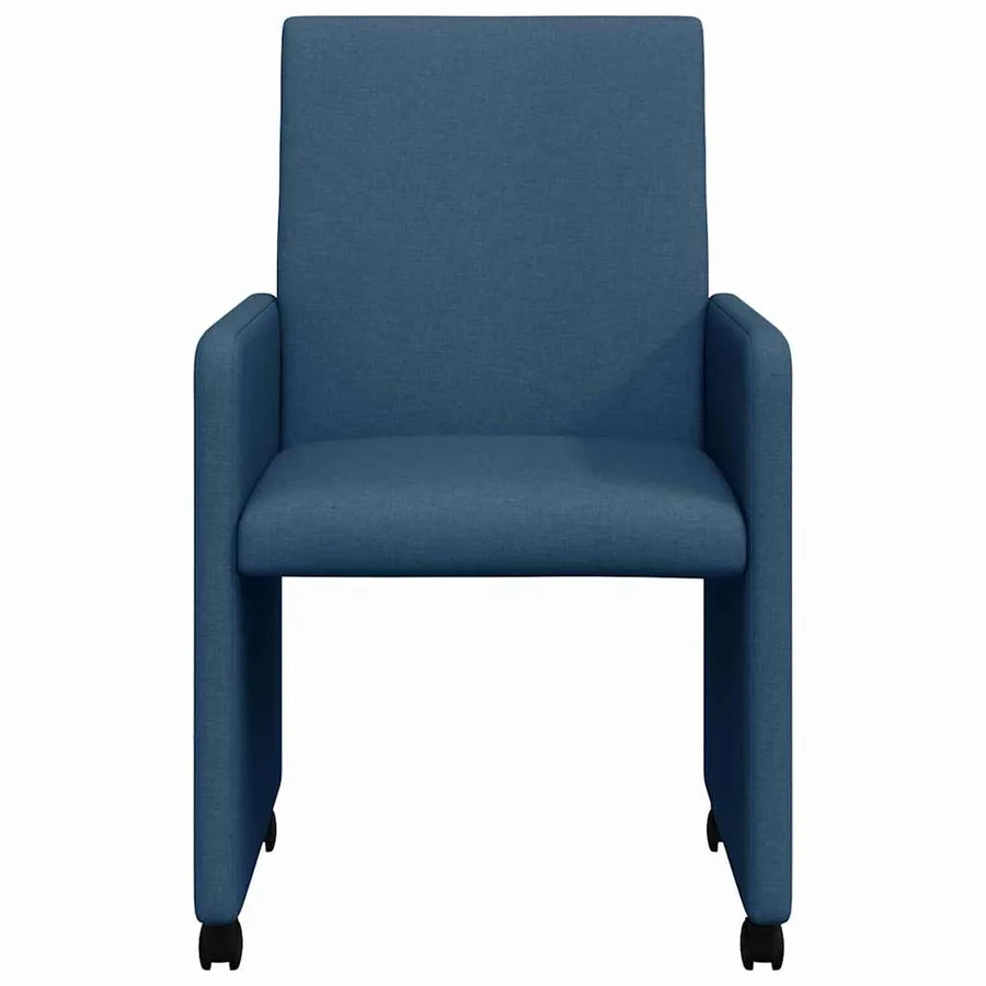 Chaises de Salle à Manger avec Roues 2 pcs Bleu 57 x 66 x 94 cm - 4