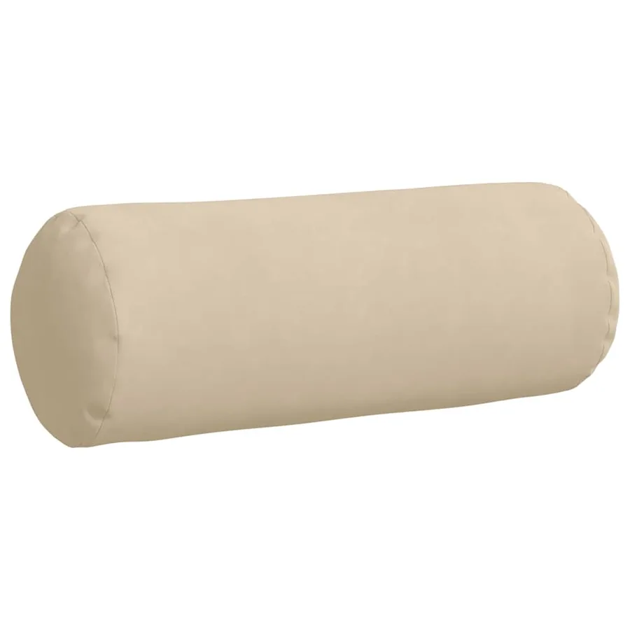 Coussins d'accent 2 pcs Crème Ø 25 x 70 cm Tissu en microfibre - 5