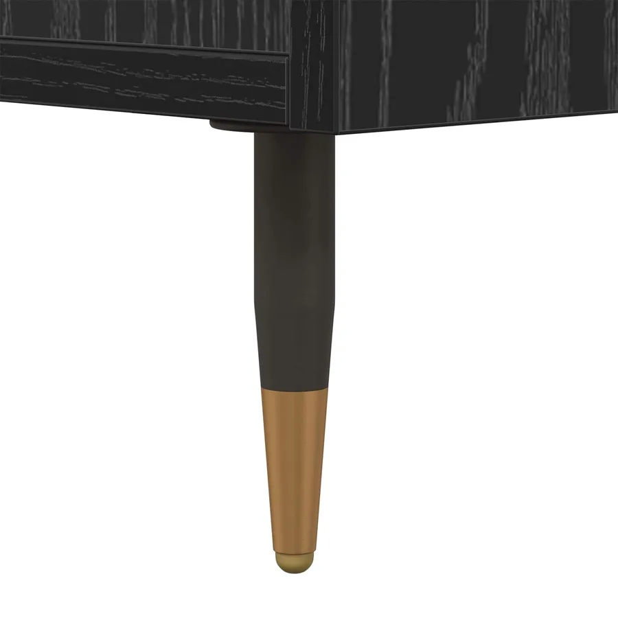Buffet Chêne noir 40 x 35 x 70 cm Bois d'ingénierie et fer - 11
